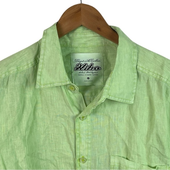 BF1108 Men’s HIHO Brand 100% LINEN Beach Button Down Shirt XL - Picture 2 of 4
